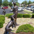 bronze foundry lost casting wax baseball boy statue for home decor